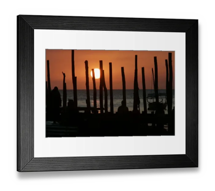 Framed Print : Zanzibar Sunset Postcard Framed Print : Zanzibar Sunset Postcard