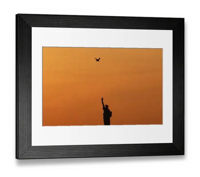 Framed Print : Us-Statue of Liberty-Sunset