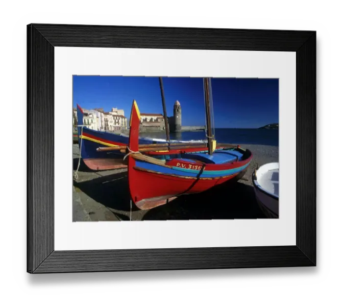 Framed Print : France-Tourism-Collioure - Boats