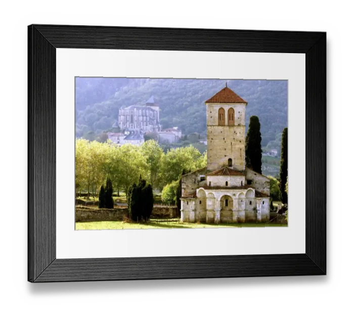 Framed Print : View of Basilica of Saint-Just de Valcabrere