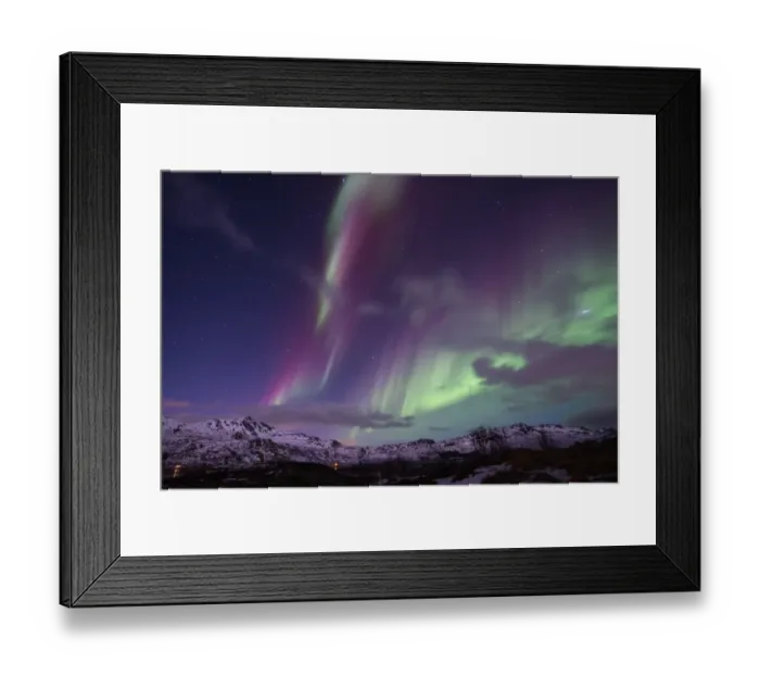 Framed Print : Norway-Extrem-Surfing-Arctic-Aurora Borealis