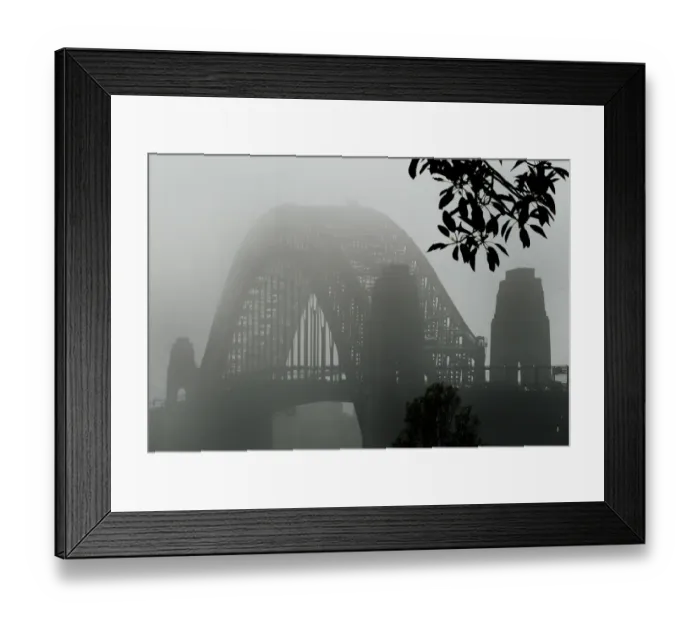 Framed Print : Australia-Fog-Harbour-Bridge