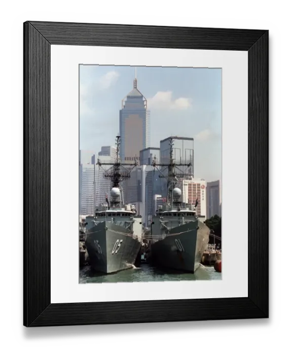 Framed Print : Belin05. Two australian Navy ships call at the former British naval basin Framed Print : Belin05. Two australian Navy ships call at the former British naval basin