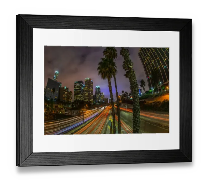 Framed Print : Us-Feature-Traffic-Downtown-Los Angeles