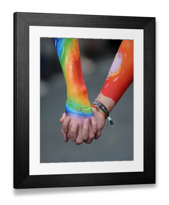 Framed Print : Austria-Rainbow Parade-Hand in Hand