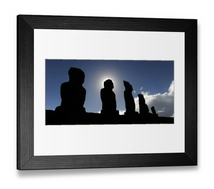 Framed Print : Chile-Easter Island-Eclipse-Preparation