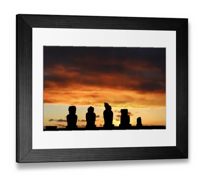 Framed Print : Chile-Moais-Sunset Framed Print : Chile-Moais-Sunset