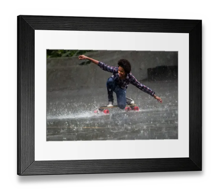 Framed Print : Brazil-Weather-Skateboarding