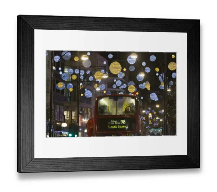 Framed Print : Britain-London-Lights-Bus Framed Print : Britain-London-Lights-Bus