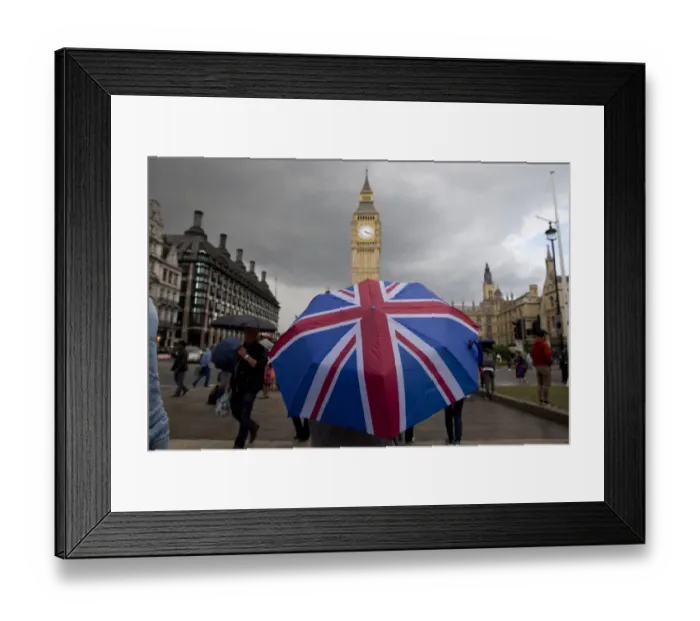 Framed Print : Britain-Eu-London-Brexit-Umbrella