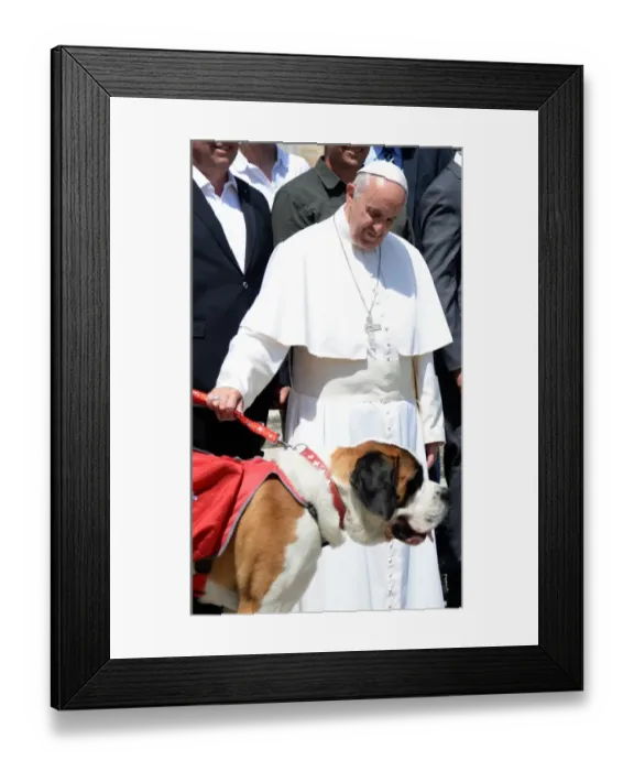 Framed Print : Vatican-Pope-Dog