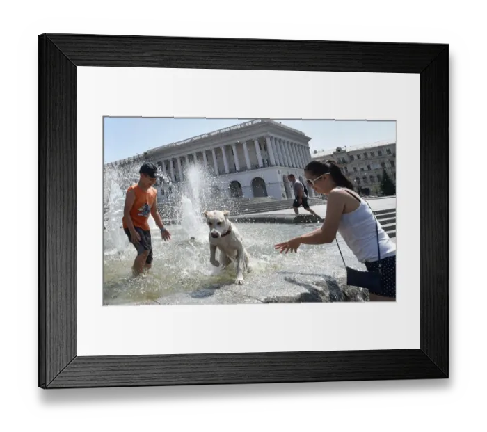 Framed Print : Ukraine-Weather-Feature-Dog