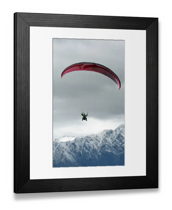 Framed Print : New Zealand-Feature-Paragliding