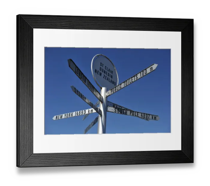 Framed Print : New Zealand-Travel-Signs-Feature