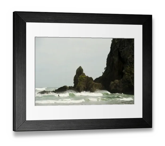 Framed Print : New Zealand-Surfing-Piha Beach Framed Print : New Zealand-Surfing-Piha Beach