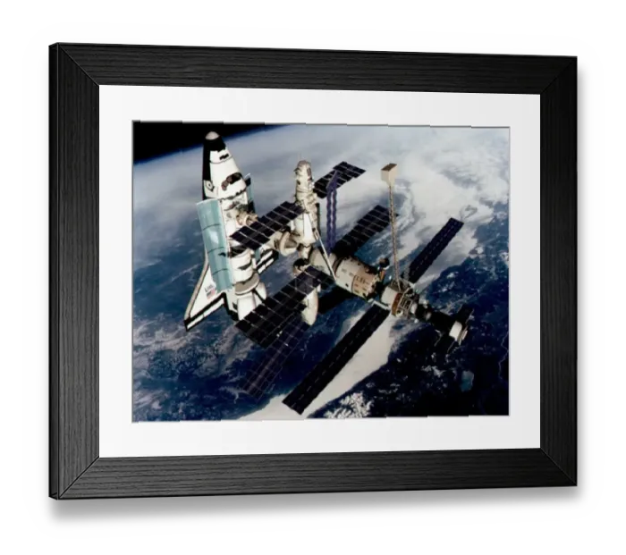 Framed Print : Us-Shuttle-Space Station