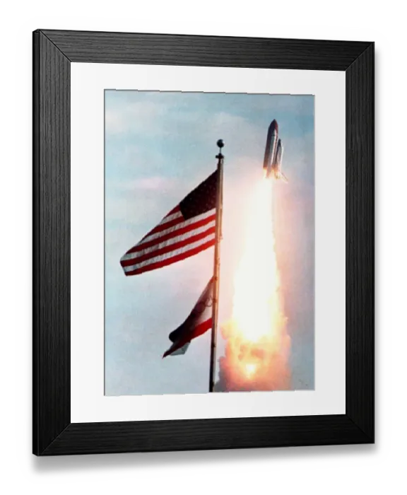 Framed Print : Us-Discovery Launch-C