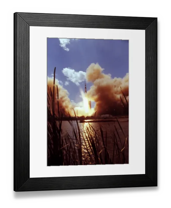 Framed Print : Apollo 17 lifts off from launch complex on December 07, 1972 Framed Print : Apollo 17 lifts off from launch complex on December 07, 1972