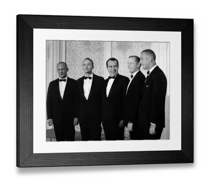 Framed Print : Richard Nixon and vice-President Spiro Agnew with Apollo 11 Astronauts of