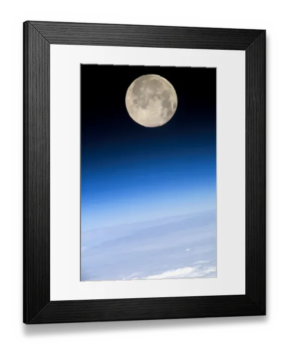 Framed Print : Full Moon; view above Earths horizon and airglow Framed Print : Full Moon; view above Earths horizon and airglow