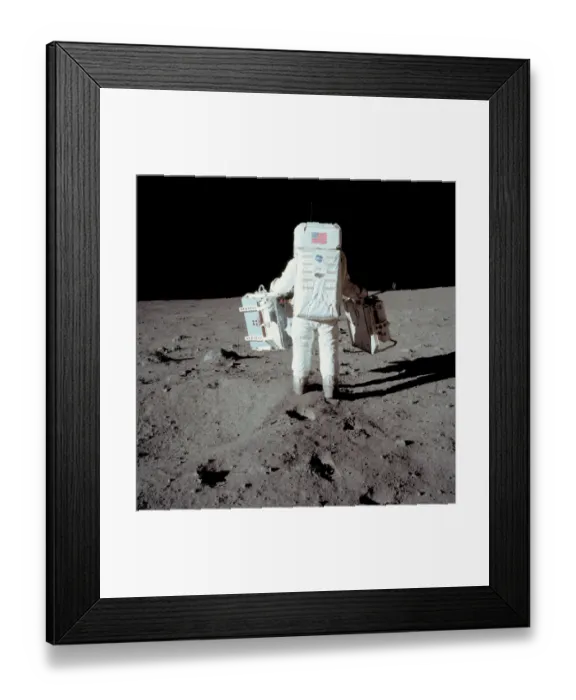 Framed Print : Space-Moon-Apollo Xi-Aldrin-First Step