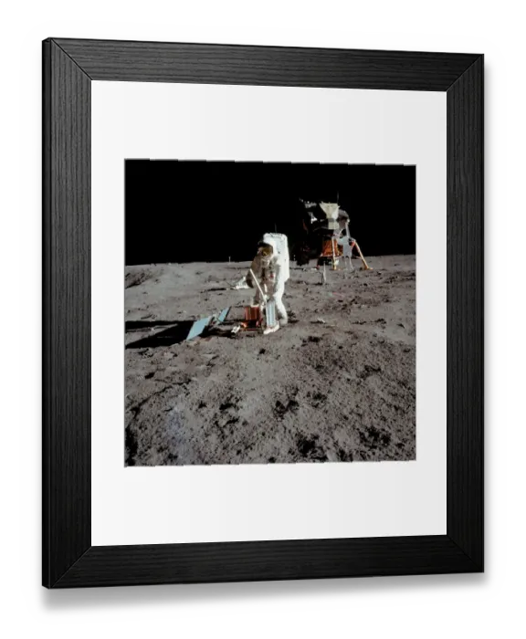 Framed Print : Space-Moon-Lem-Apollo Xi-Aldrin-First Step Framed Print : Space-Moon-Lem-Apollo Xi-Aldrin-First Step