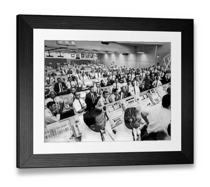 Framed Print : Us-Apollo Xi-Control Room
