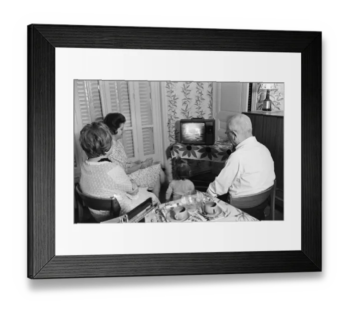 Framed Print : France-Moon-Apollo Xi-Tv-Armstrong