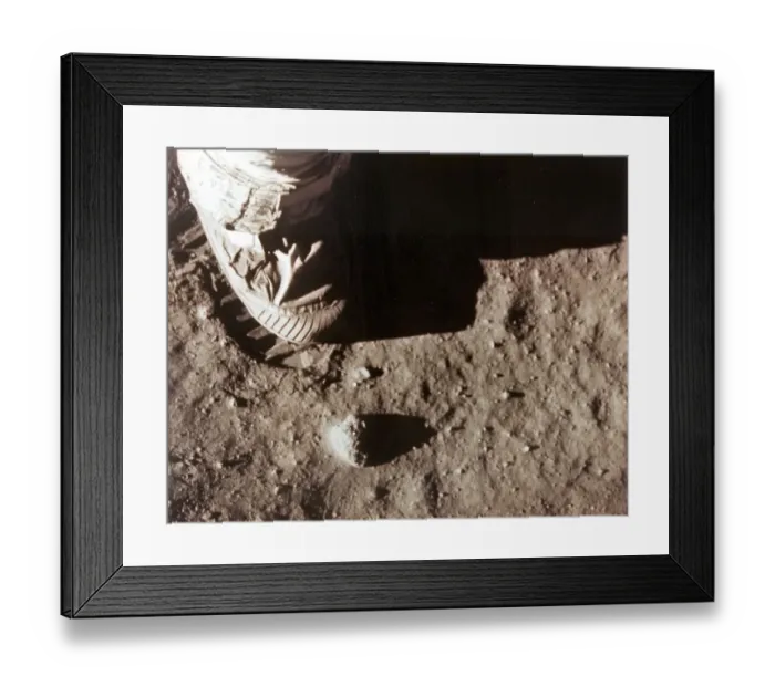 Framed Print : Us-Apollo Xi-Footprint