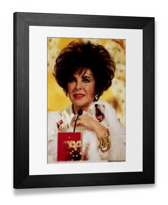 Framed Print : Us-Liz Taylor, New Perfume