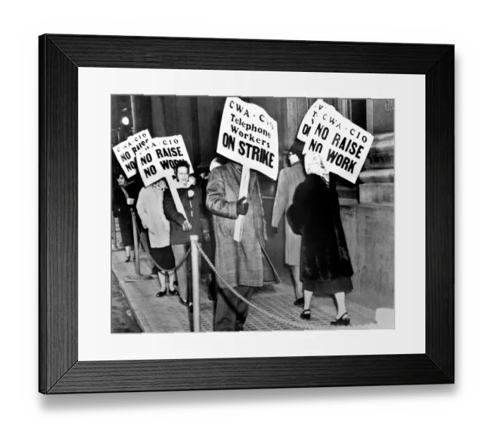 Framed Print : Usa-Strike-Workers