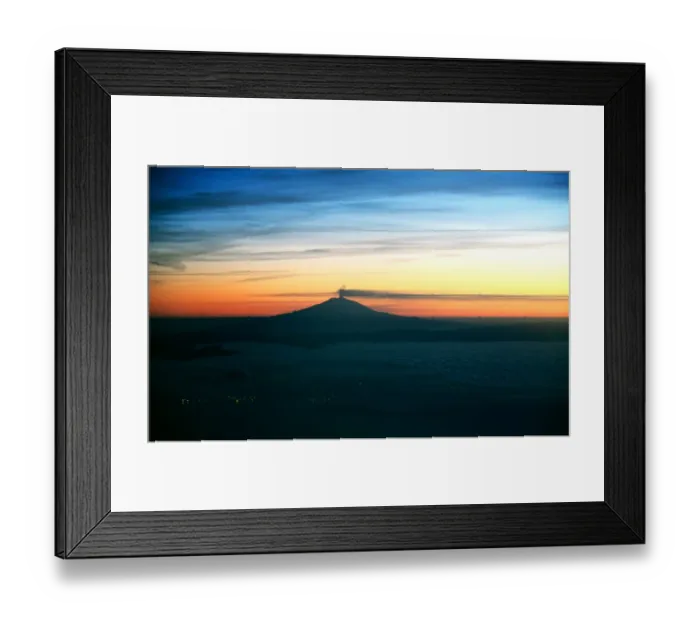 Framed Print : Ash clouds spewing from volcano Mount Etna