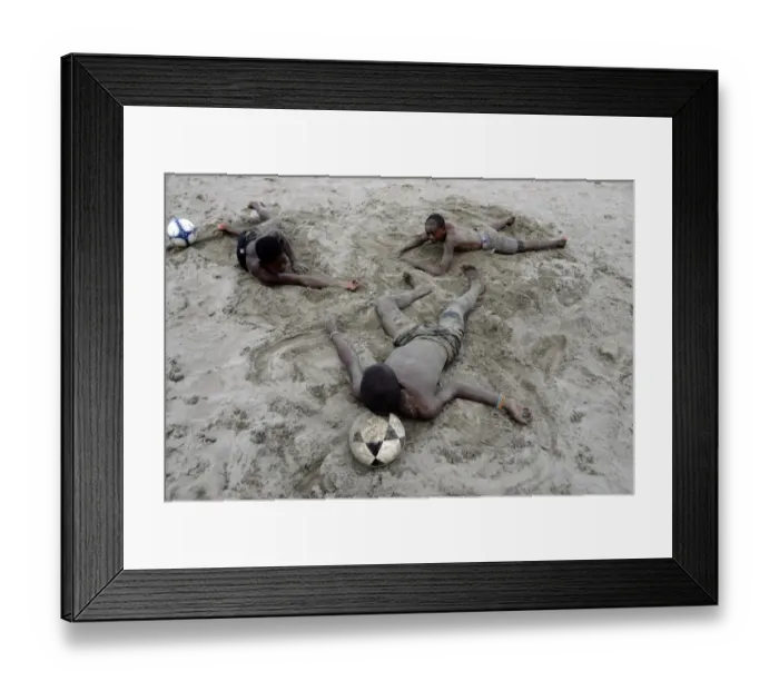 Framed Print : Garifuna Children Rest after Football