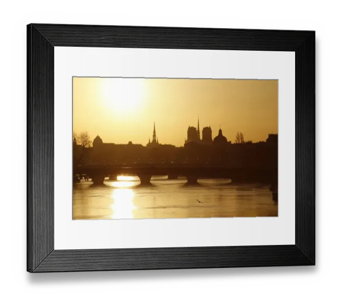 Framed Print : Sun Rising over the Seine River and Notre-Dame Framed Print : Sun Rising over the Seine River and Notre-Dame