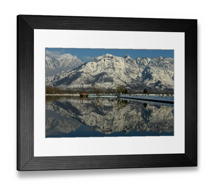 Framed Print : Dal Lake Snow Covered Mountain Reflection Framed Print : Dal Lake Snow Covered Mountain Reflection