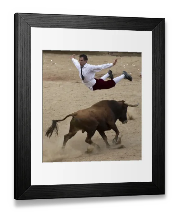 Framed Print : Colombia-Bullfighting-Recortadores