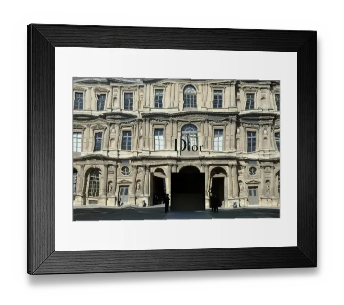 Framed Print : Picture of a Mirror Bearing the Brand dior Framed Print : Picture of a Mirror Bearing the Brand dior