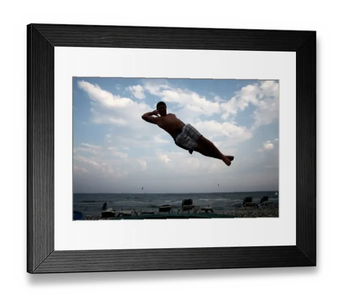 Framed Print : Cyprus-Beach-Kite Surf