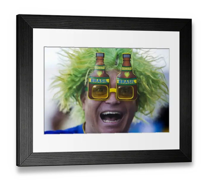Framed Print : FBL-WC-2014-MATCH01-BRA-CRO-FANS