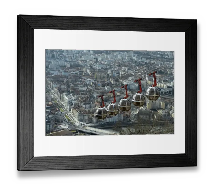 Framed Print : France-Grenoble- Cable Car