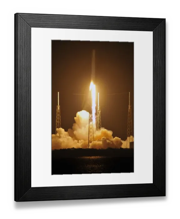 Framed Print : SpaceX propels cargo to space station, lands rocket