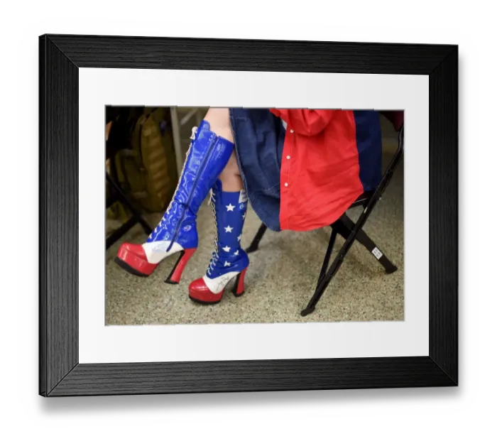 Framed Print : Usa-Stars and Stripes - Boots
