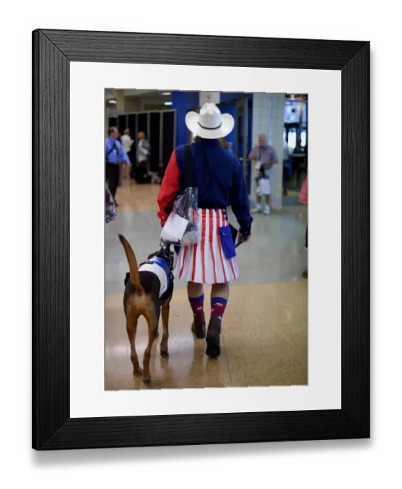 Framed Print : Us-Republicans-Flag-Dog