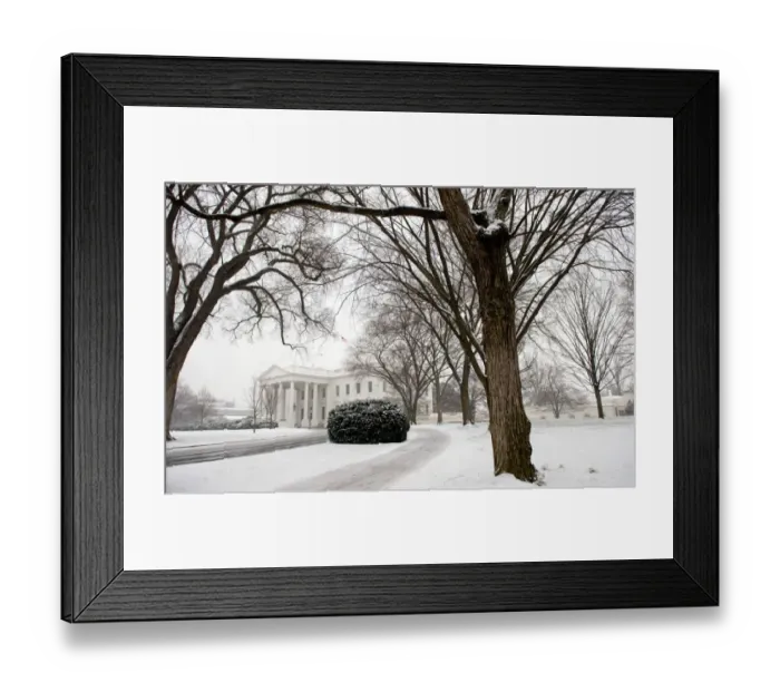 Framed Print : Us-Weather-White House-Snow