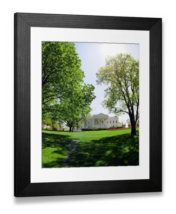 Framed Print : The White House is seen in Washington, DC on April 23, 2009
