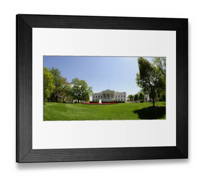 Framed Print : The White House is seen in Washington, DC on April 23, 2009
