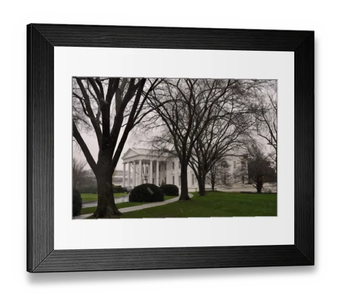 Framed Print : Us-Weather-White House