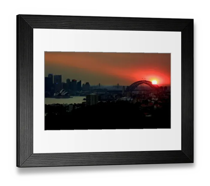 Framed Print : Australia-Fires-Sunset-2