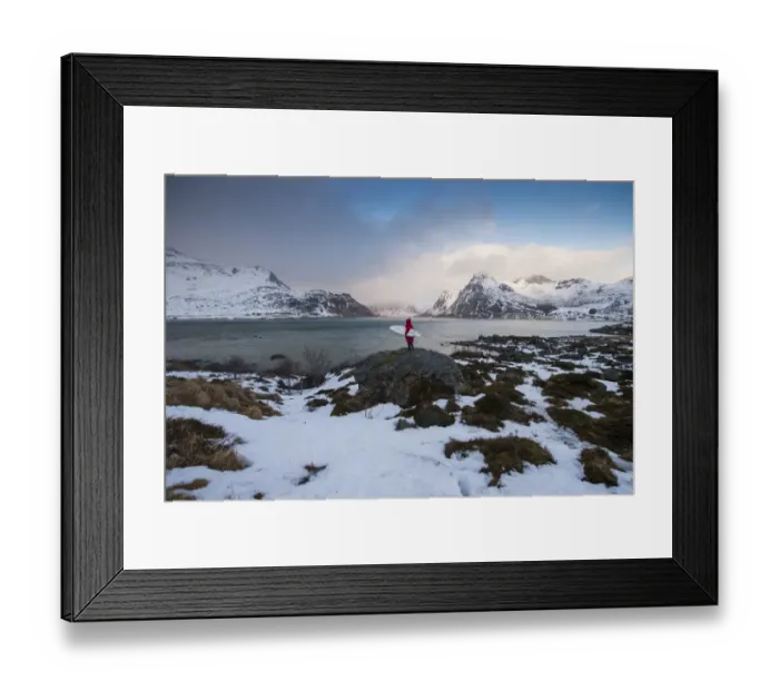 Framed Print : Norway-Surfinc-Extrem-Arctic-Tourism Framed Print : Norway-Surfinc-Extrem-Arctic-Tourism