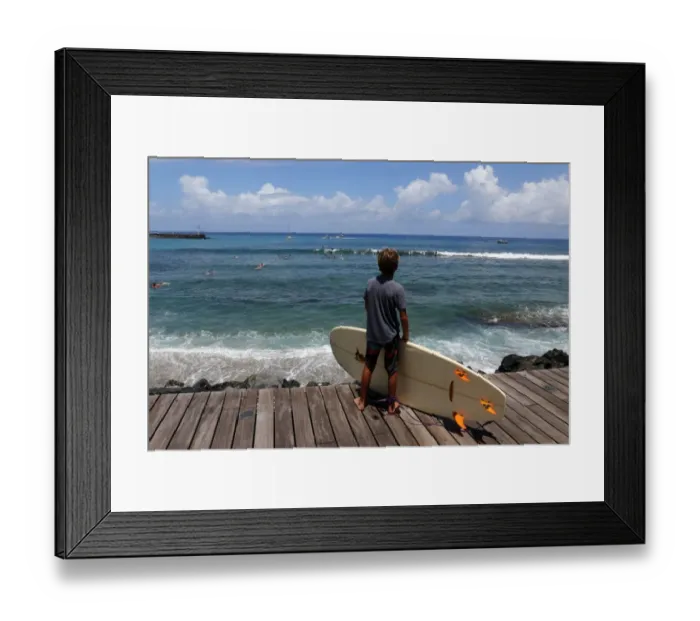 Framed Print : France-Overseas-Surfing-Shark